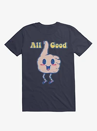 It's All Good Thumbs Up Navy Blue T-Shirt