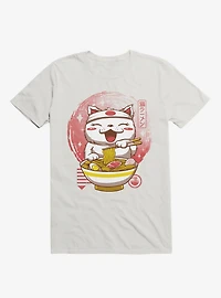 Neko Ramen Happy Cat White T-Shirt