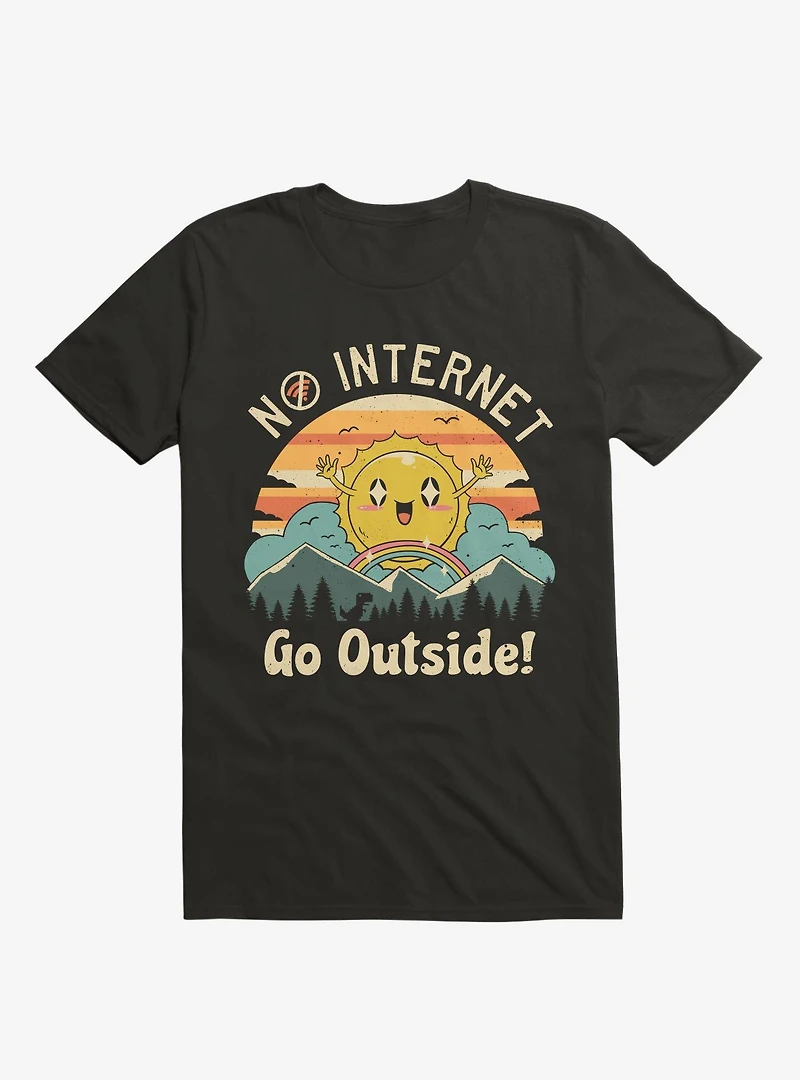 No Internet Vibes! Sunshine Black T-Shirt