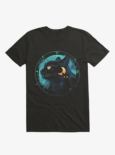 Puss the Evil Cat Black T-Shirt