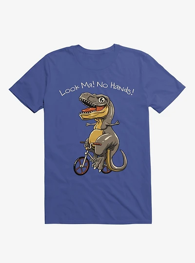 T-Rex Look Ma! No Hands! Royal Blue T-Shirt