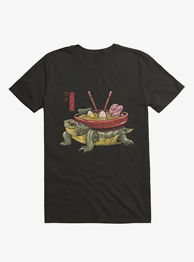 Turtle Kame Ramen Black T-Shirt
