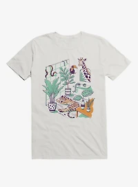 Urban Jungle Tiger Giraffe White T-Shirt