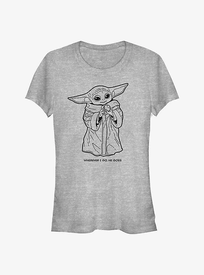 Star Wars The Mandalorian Wherever I Go Child Girls T-Shirt