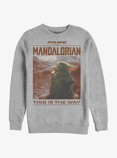 Star Wars The Mandalorian Child Render Art Crew Sweatshirt