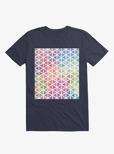 Geometric Fractal Triangles Bubblegum Rain T-Shirt