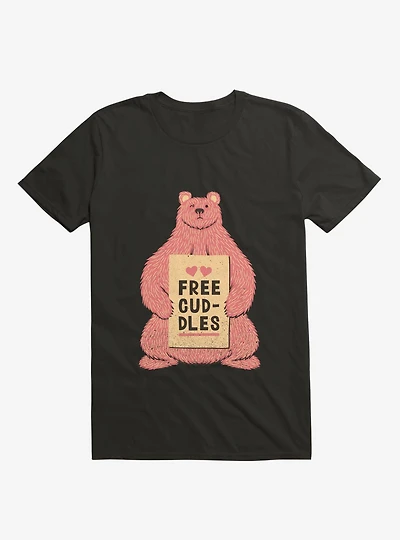 Cute Bear Free Cuddles Pink T-Shirt