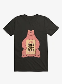 Cute Bear Free Cuddles Pink T-Shirt