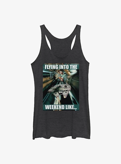 Star Wars Flying Into The Weekend Girls Tank