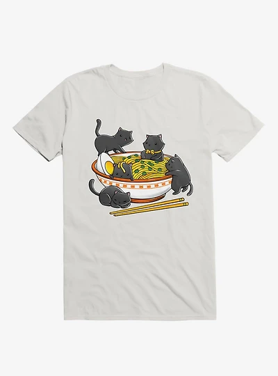 Kawaii Anime Cat Ramen Noodles T-Shirt
