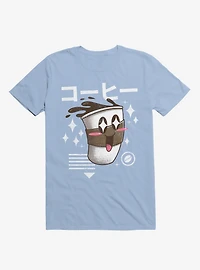 Kawaii Coffee Light Blue T-Shirt