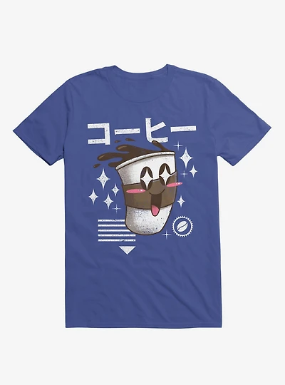 Kawaii Coffee Royal Blue T-Shirt