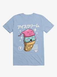 Kawaii Ice Cream Light Blue T-Shirt