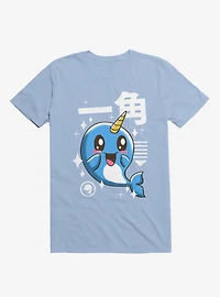 Kawaii Narwhal Light Blue T-Shirt