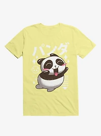 Kawaii Panda Corn Silk Yellow T-Shirt