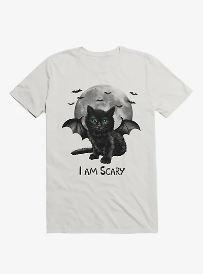 Scary Cat White T-Shirt