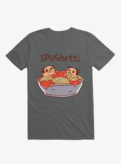 Spughetti Spaghetti Pugs Charcoal Grey T-Shirt