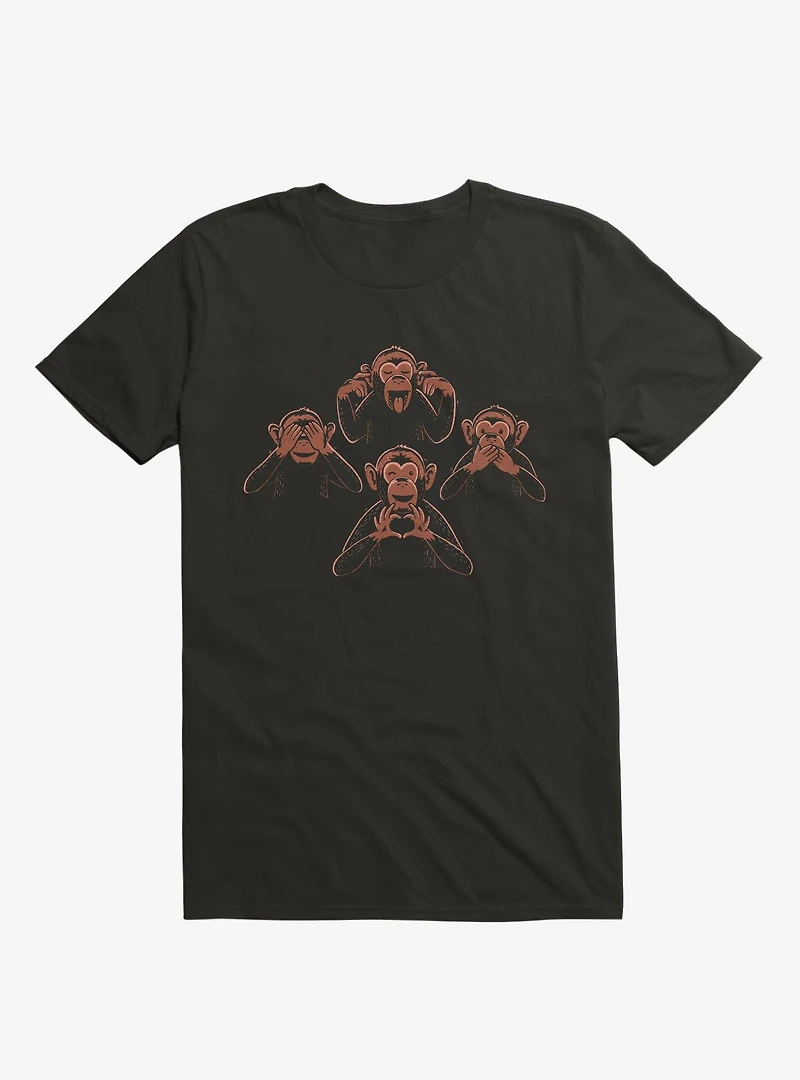 Three Wise Monkey And One Lover T-Shirt