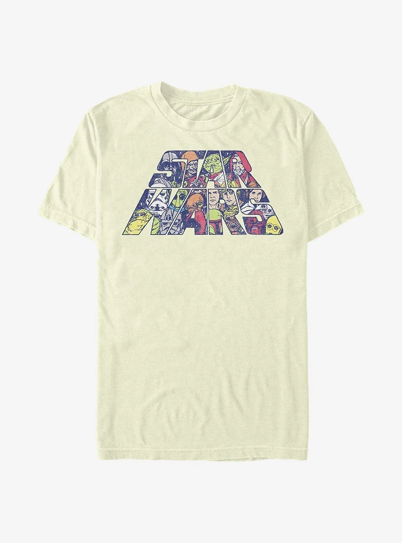 Star Wars Slant Characters Logo T-Shirt