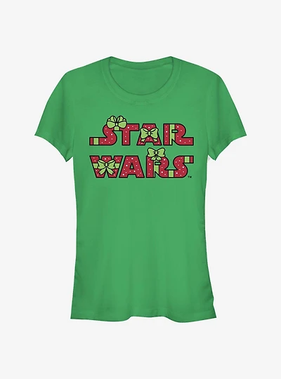 Star Wars Holiday Logo Sleeve Girls T-Shirt