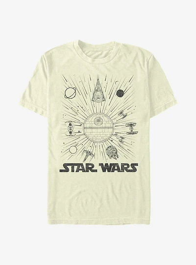Star Wars Ships And Lines Burst T-Shirt