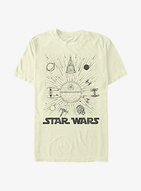 Star Wars Ships And Lines Burst T-Shirt