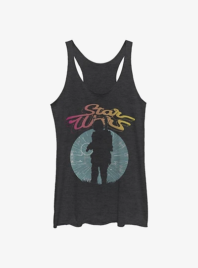 Star Wars Boba Fett Silhouette Girls Tank