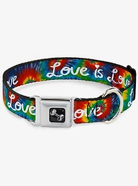 Love Is Tie Dye Seatbelt Dog Collar