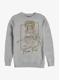 Star Wars: The Rise Of Skywalker Babu Frik Outline Crew Sweatshirt