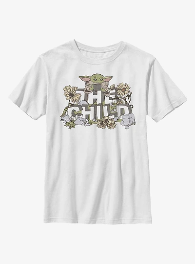 Star Wars The Mandalorian Flower Child Youth T-Shirt