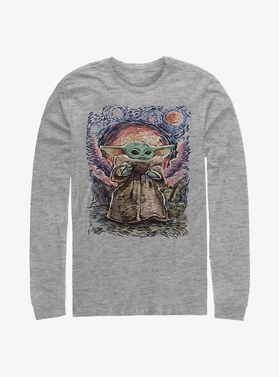 Star Wars The Mandalorian Child Sipping Artistic Long-Sleeve T-Shirt