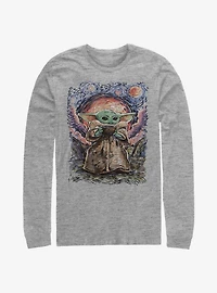 Star Wars The Mandalorian Child Sipping Artistic Long-Sleeve T-Shirt