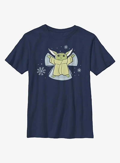 Star Wars The Mandalorian Child Snow Angel Youth T-Shirt