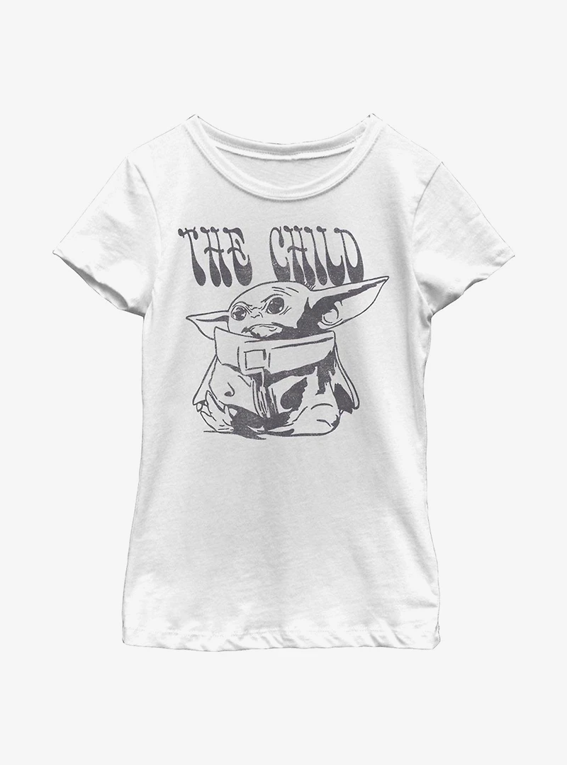 Star Wars The Mandalorian Child Sitting Down Youth Girls T-Shirt