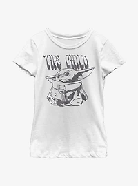 Star Wars The Mandalorian Child Sitting Down Youth Girls T-Shirt