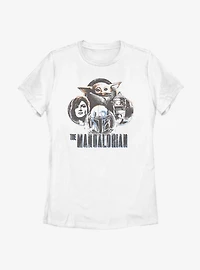 Star Wars The Mandalorian Group Circles Womens T-Shirt