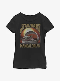Star Wars The Mandalorian Child Sunset Youth Girls T-Shirt