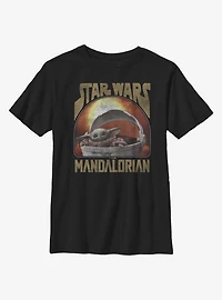 Star Wars The Mandalorian Child Sunset Youth T-Shirt