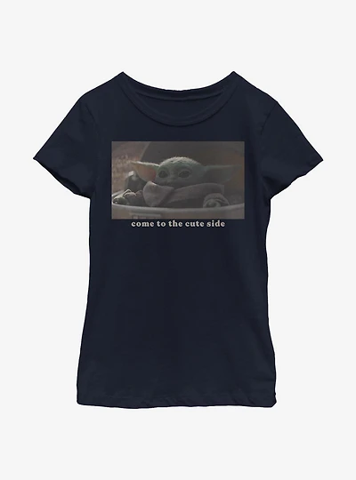 Star Wars The Mandalorian Child Come To Cute SIde Youth Girls T-Shirt