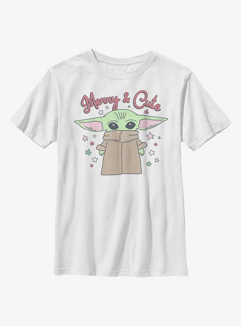 Star Wars The Mandalorian Child Merry And Cute Youth T-Shirt