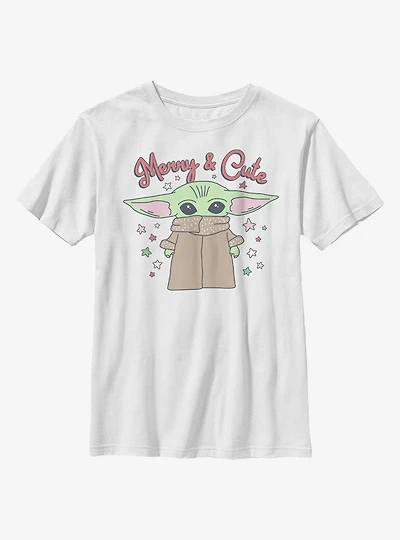 Star Wars The Mandalorian Child Merry And Cute Youth T-Shirt