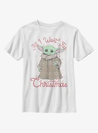 Star Wars The Mandalorian Child All I Want Christmas Youth T-Shirt