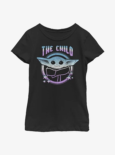 Star Wars The Mandalorian Child Stars Round Youth Girls T-Shirt