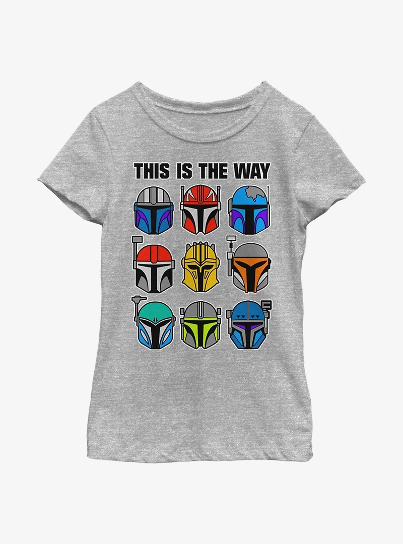 Star Wars The Mandalorian Bountiful Helmets Youth Girls T-Shirt