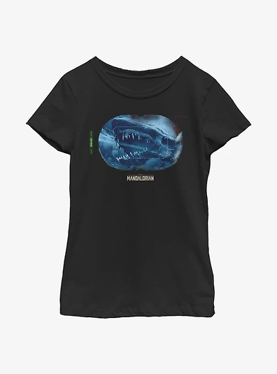 Star Wars The Mandalorian Dragon Targeted Youth Girls T-Shirt