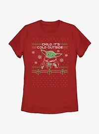 Star Wars The Mandalorian Child It's Cold Outside Womens T-Shirt