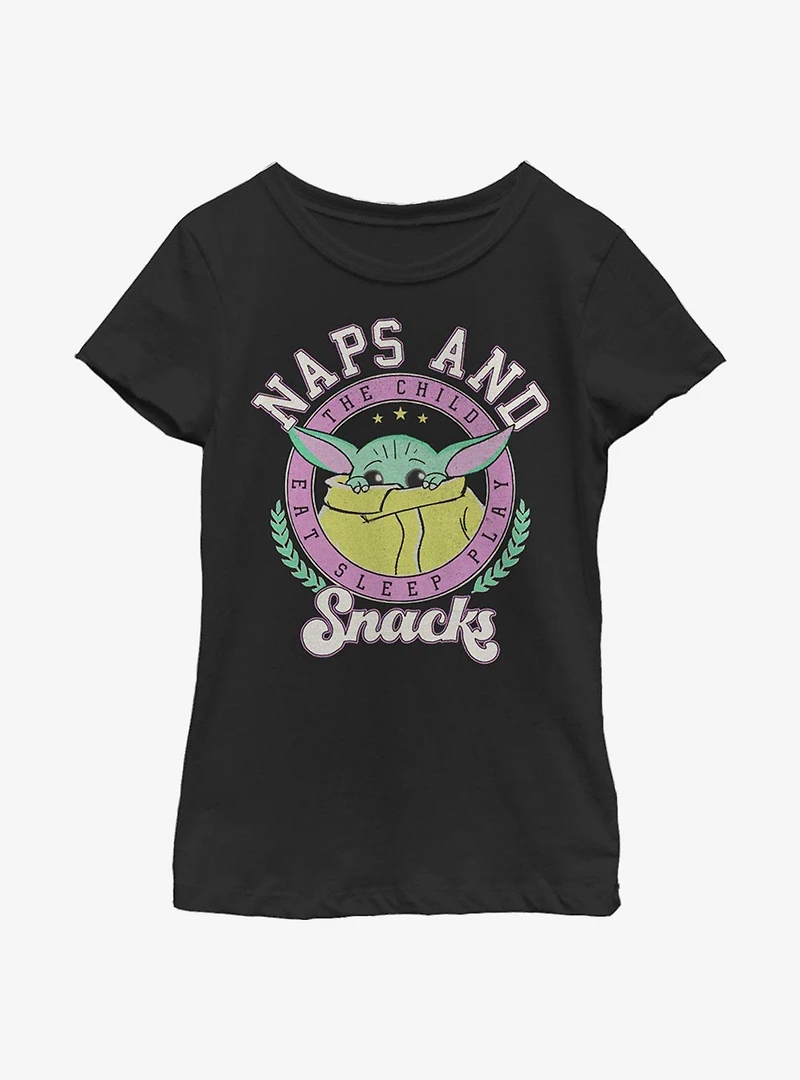 Star Wars The Mandalorian Child Naps And Snacks Youth Girls T-Shirt