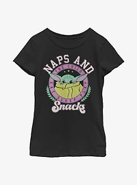 Star Wars The Mandalorian Child Naps And Snacks Youth Girls T-Shirt