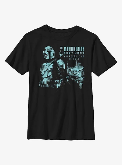 Star Wars The Mandalorian Child Wherever He Goes Youth T-Shirt