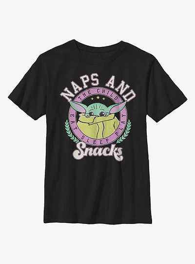 Star Wars The Mandalorian Child Naps And Snacks Youth T-Shirt